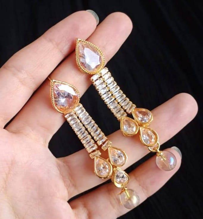 Teardrop Diamond Necklace Set for Women | Gold Plated Jewelry - Image 3