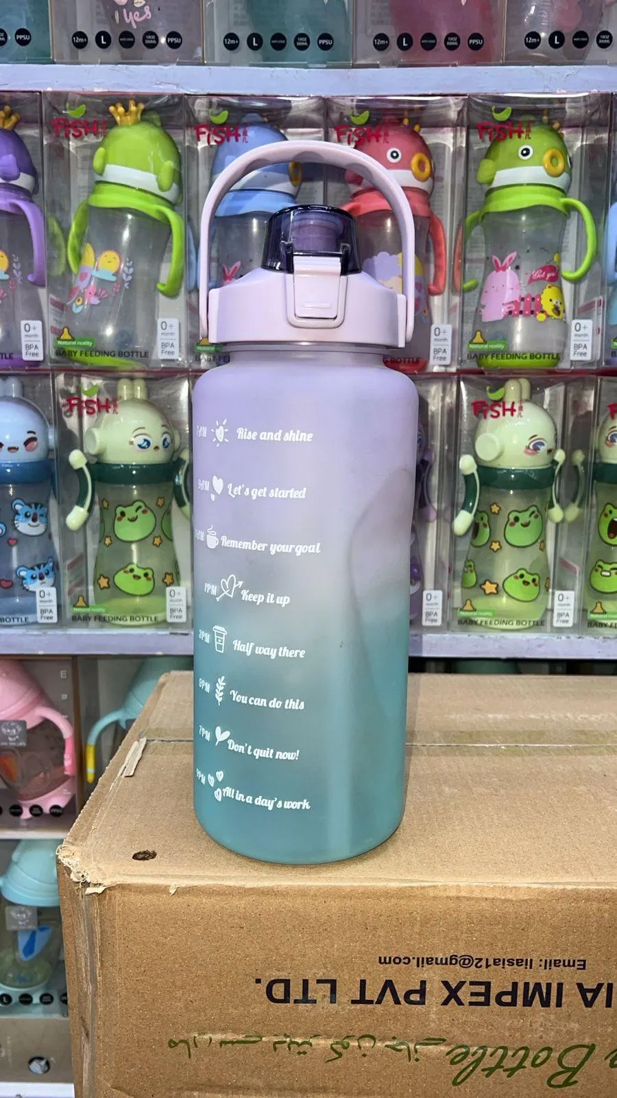 Transparent Vacuum Water Bottle | Motivational Quotes Gym Flask - Image 2