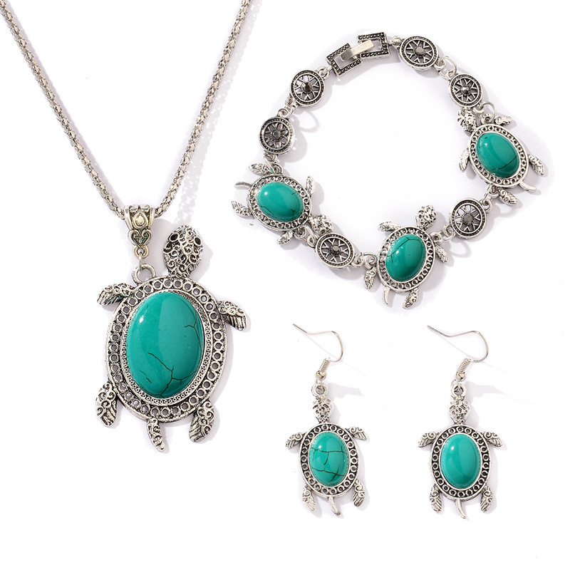 Turtle Jewelry Set for Women – Turquoise Antique Jewelry