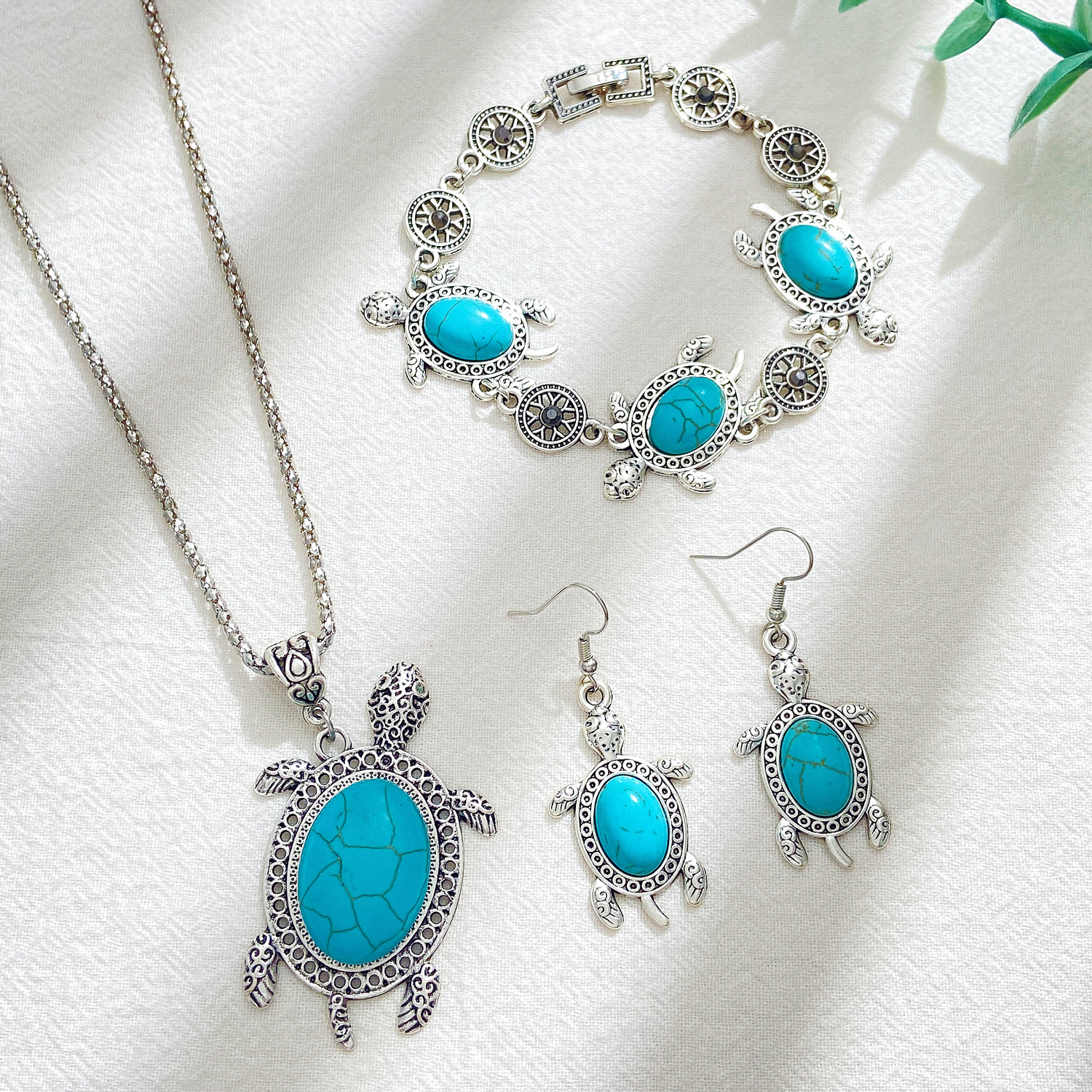 Turtle Jewelry Set for Women – Turquoise Antique Jewelry - Image 2