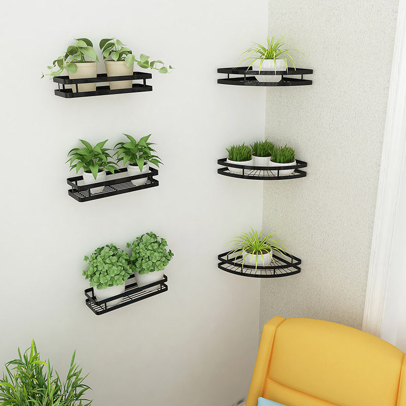 Wall-Mounted Kitchen Storage Rack Black Modern - Image 6