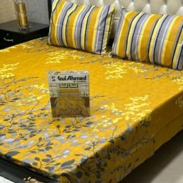 Yellow Salonica Cotton Sheet – 3 Pcs Double Bed Set